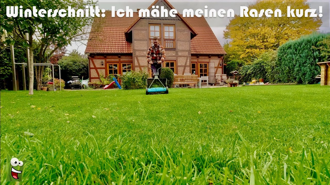 Ich mähe meinen Rasen kurz für den Winter 😀 Schnitthöhe, Mulchen, Rasenfläche selber vermessen 👍