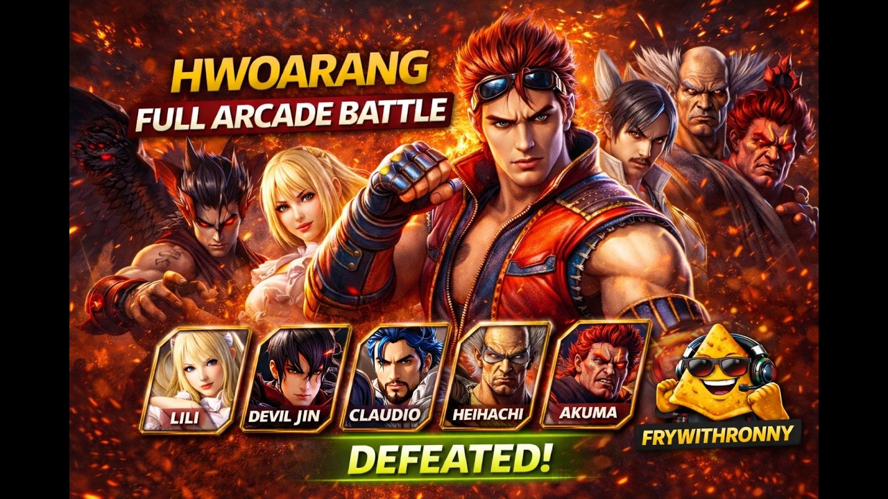 HWOARANG Arcade Mode 🔥 Clean Sweep Against 5 Boss Fights #tekken7