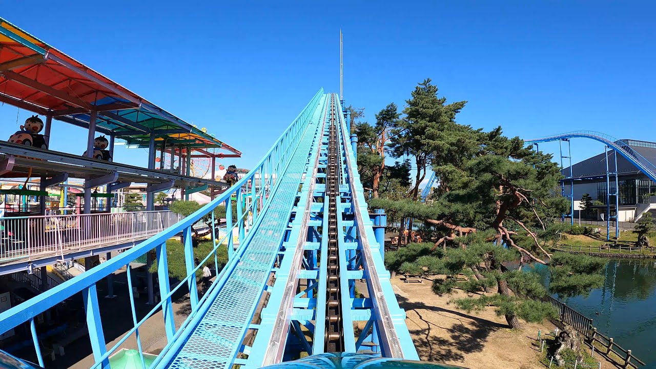【4K60P】とちのきファミリーランド ジェットコースター「新幹線E5系はやぶさ」/ Hayabusa Roller coaster at Tochigi Tochinoki Family Land