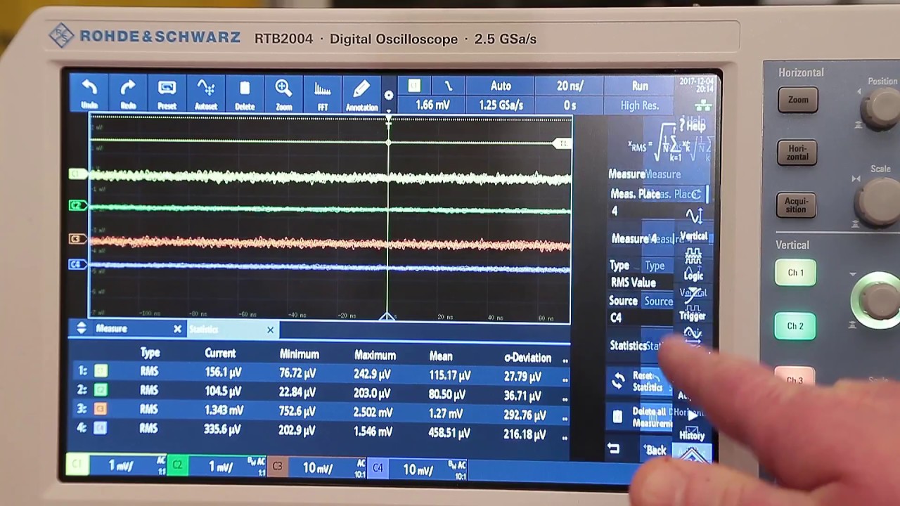 Rohde & Schwarz RTB2004 Oscilloscope Noise, Accuracy & I2C Quality
