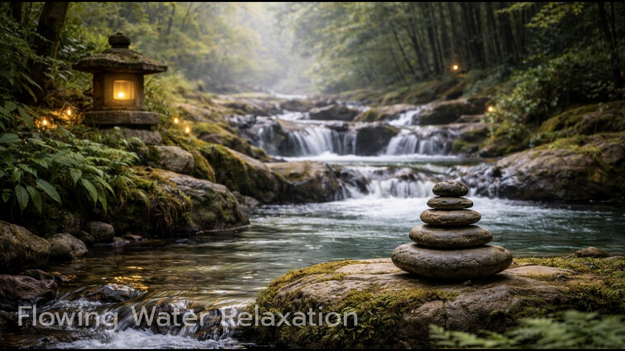 1 Hour of Flowing Water Sounds  Zen Nature Ambience  No Music