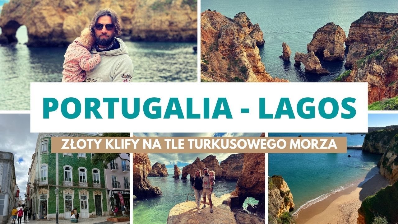 Lagos (Portugalia) - złote klify na tle turkusowego morza.
