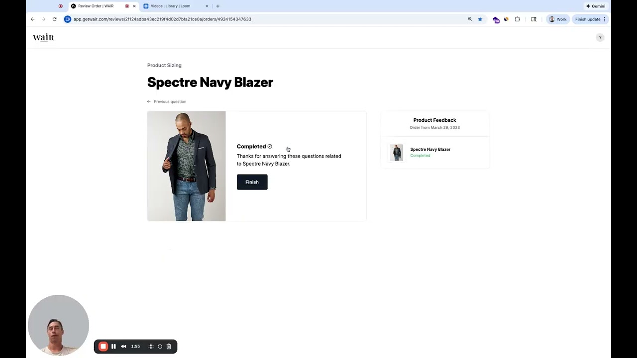 WAIR Size and Fit Survey System