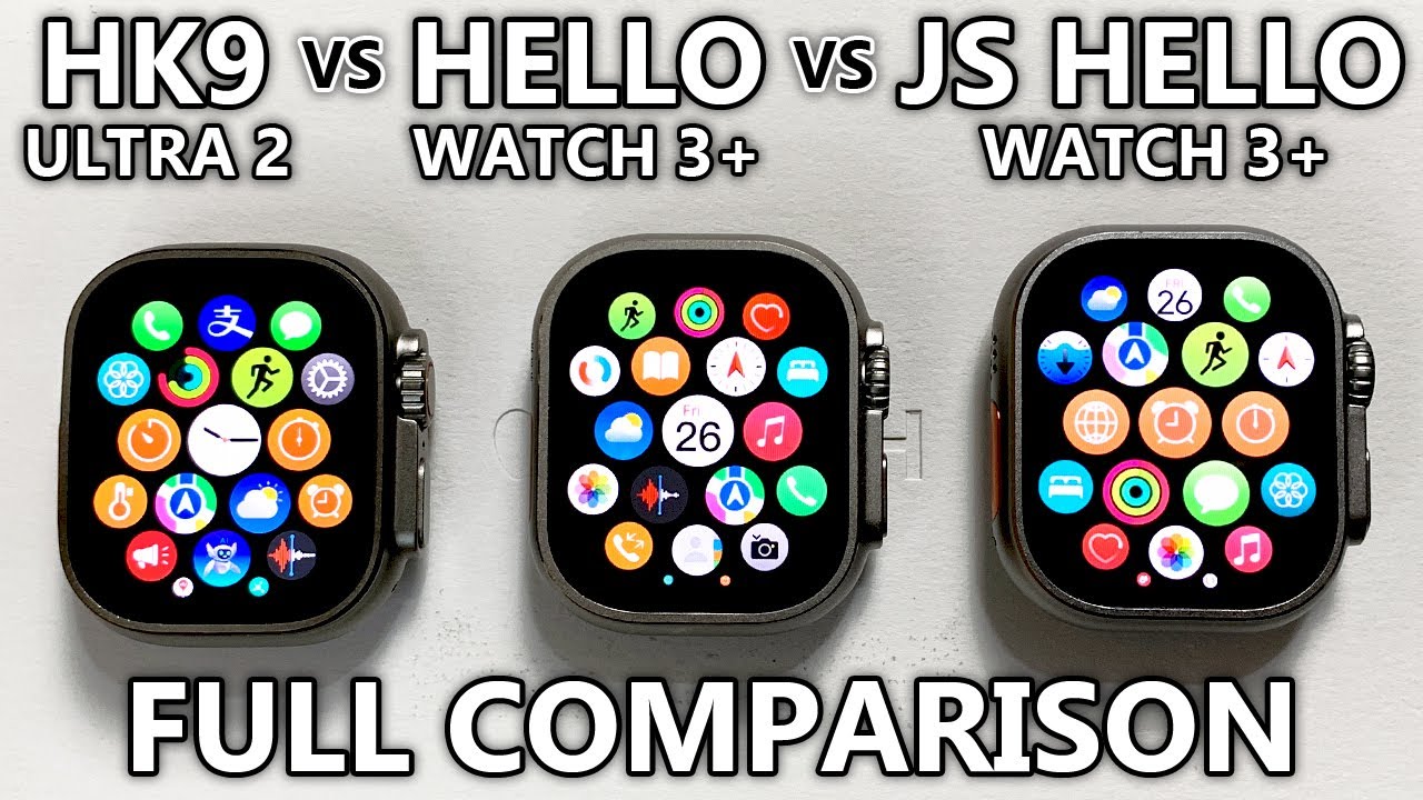 HK9 Ultra 2 vs Hello Watch 3 Plus vs JS Hello 3 Plus FULL COMPARISON! Best Sport SmartWatches 2024!