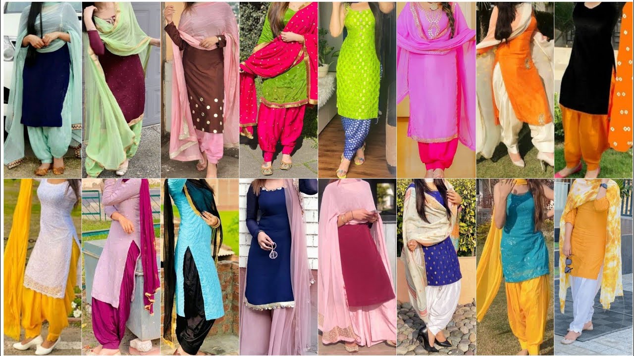Plain Suit Colour Combination Designs || Plain Punjabi Suit For Girls 