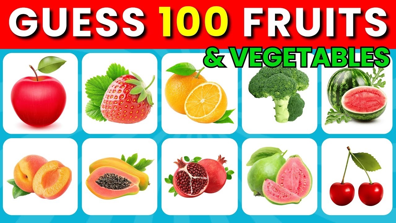 🍍🍆Guess the Fruit or Vegetable in 8 Seconds! 🍉🥕 30 Question Challenge🥑🍓