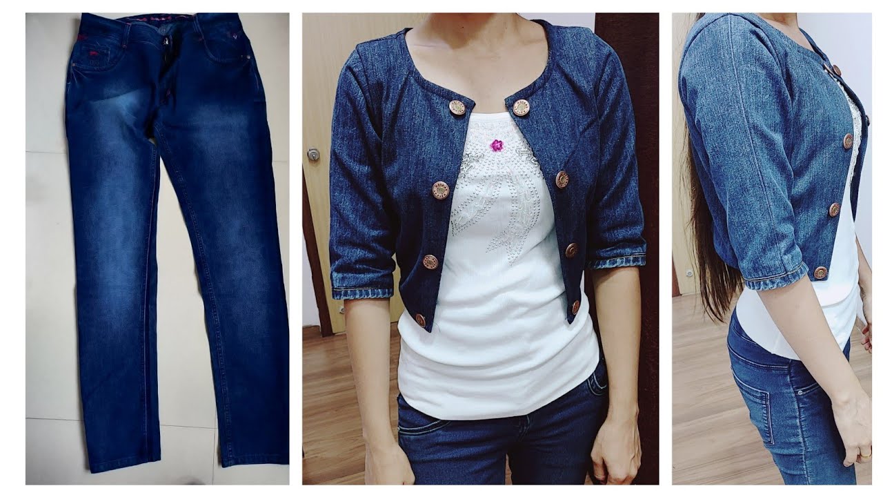 DIY denim jacket from men's jeans / recycle your old jeans 👖