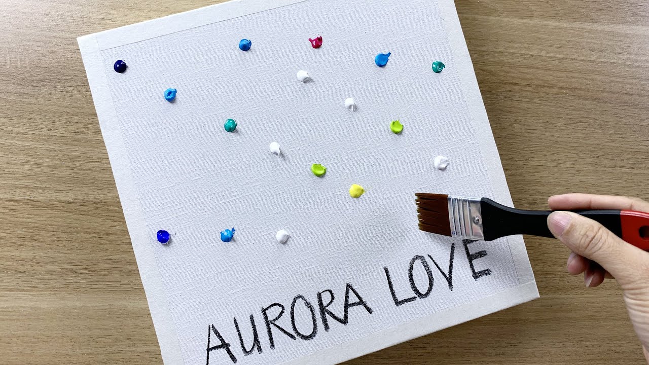 Daily Challenge #67 / Aurora Painting / Love Story Below Northern Lights Painting