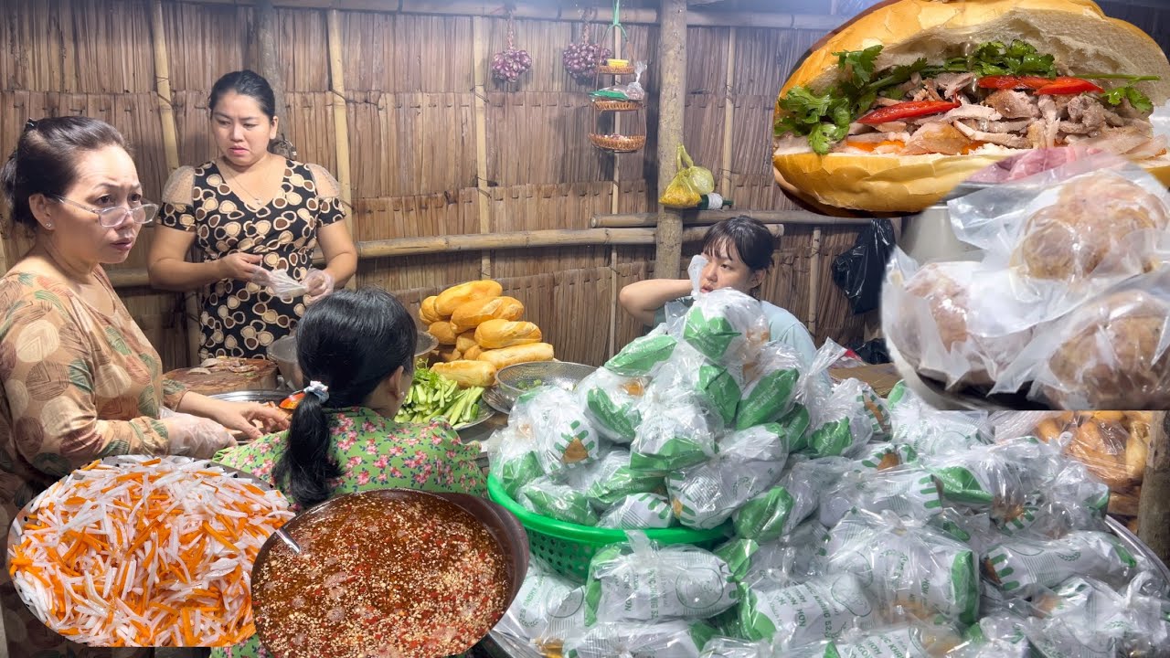 Lần Đầu Mấy Chi Em Thử Sức Làm Hơn 200 Ổ Bánh Mì   Thịt Pate 🥖 Tặng Bà Con |Atml