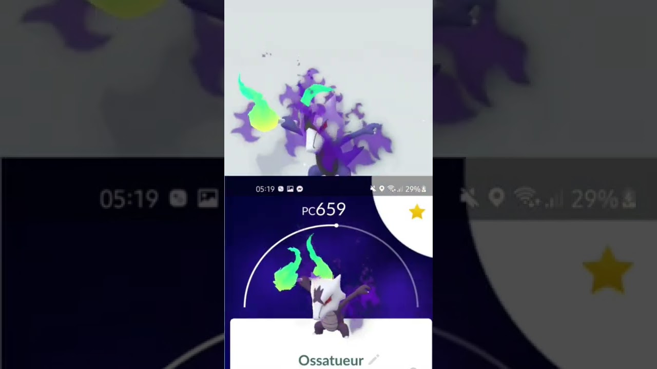 &Eacute;volution Osselait en Ossatueur d' Alola #pokemongo #shadowpokemon #evolution #evolve #cubone