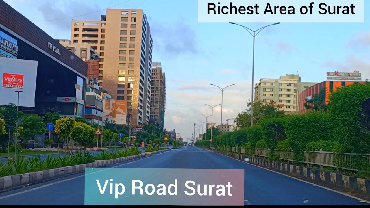 VIP ROAD SURAT | VESU | Surat City Drive | Richest Area of Surat .#suratcity