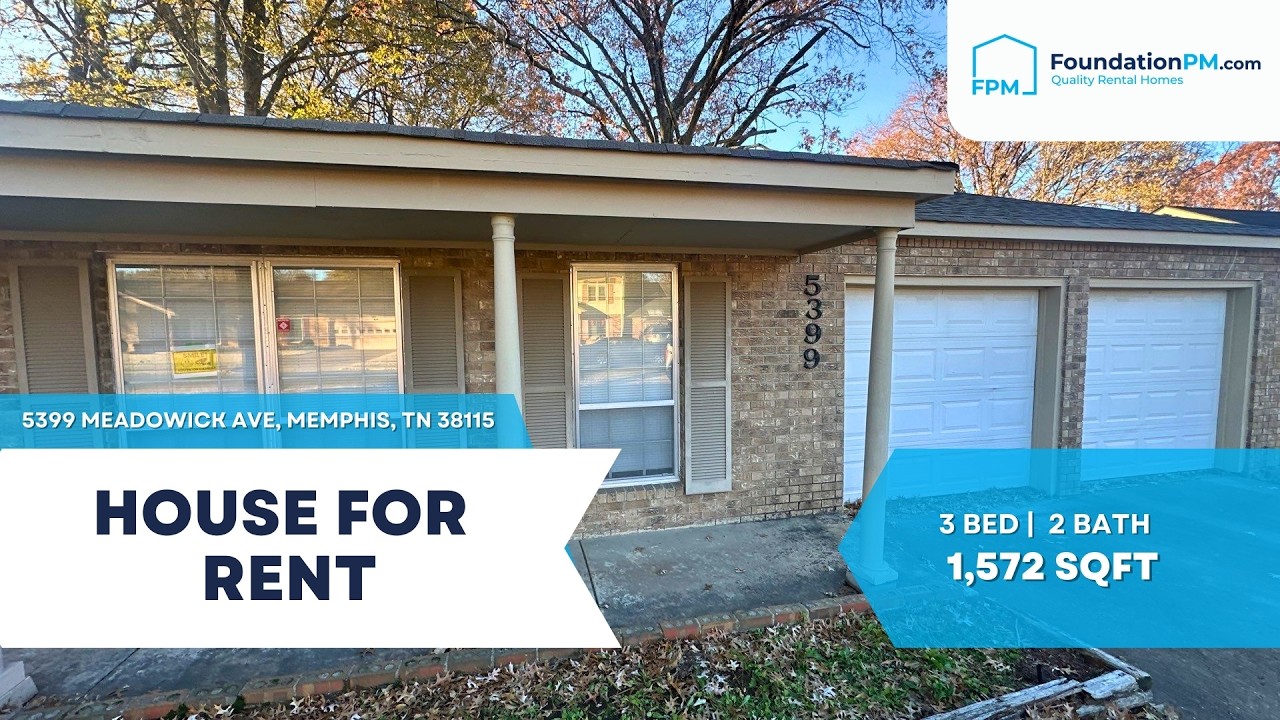 🏡 5399 Meadowick Ave, Memphis, TN 38115 | 2-Car Garage & Storage | FoundationPM.com