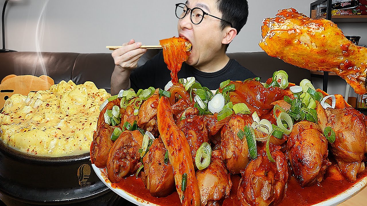 ASMR MUKBANGㅣBraised Spicy Chicken and ripe Kimchi & Steamed EggsㅣEATING SHOW
