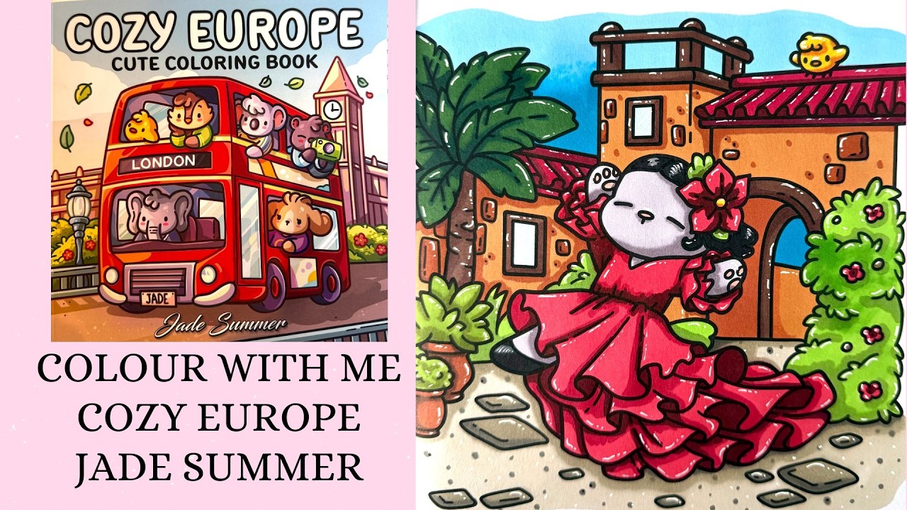 Flamenco Dancer 🌸 Cozy Colour with me 🌸 Tutorial 🌸 Ohuhu alcohol markers 🌸 Cozy Europe - Jade Summer
