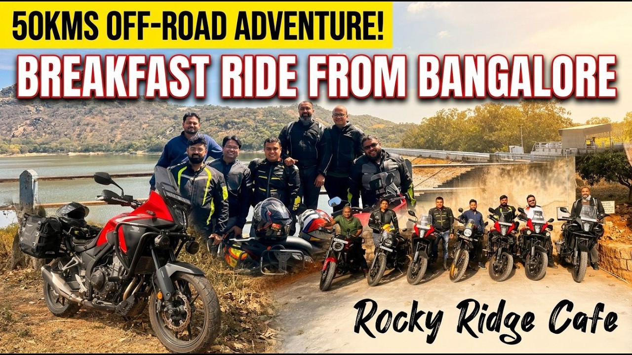 Perfect Breakfast Ride from Bangalore | Rocky Ridge Cafe | Off Road Trail + Scenic Dam | Honda NX500