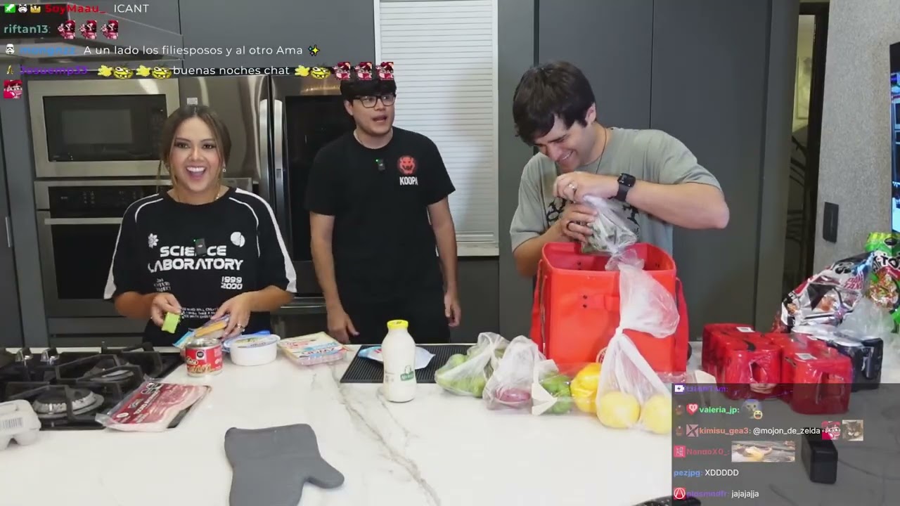 ALDO GEO HACE STREAM DE COCINA CON AMA Y FILIS