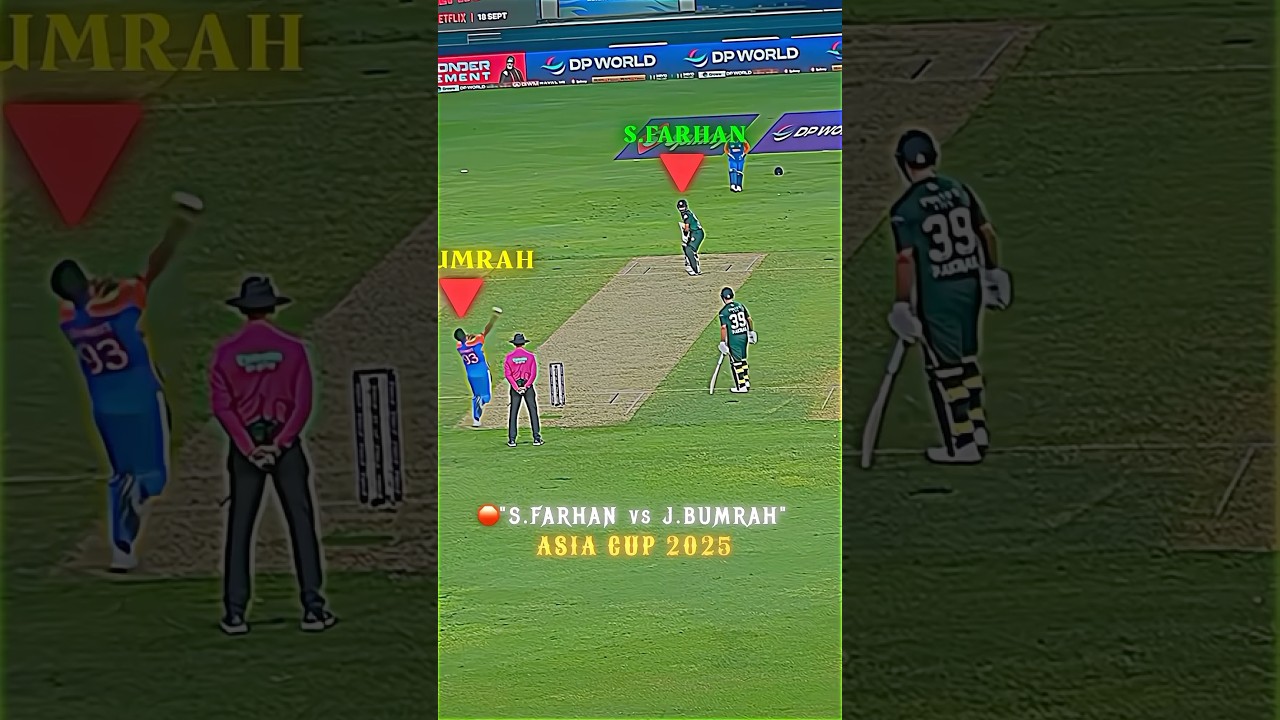 Jasprit Bumrah vs Sahibzada Farhan 💀 #cricket #shorts