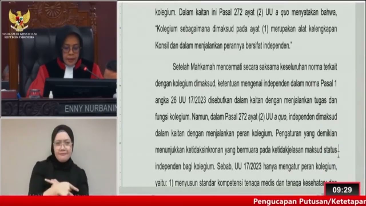 @KangHadiConscience Putusan Sidang Uji Materil No 111 dan 182 /PUU-XXII/2024, Jumat 29 Jan 2026