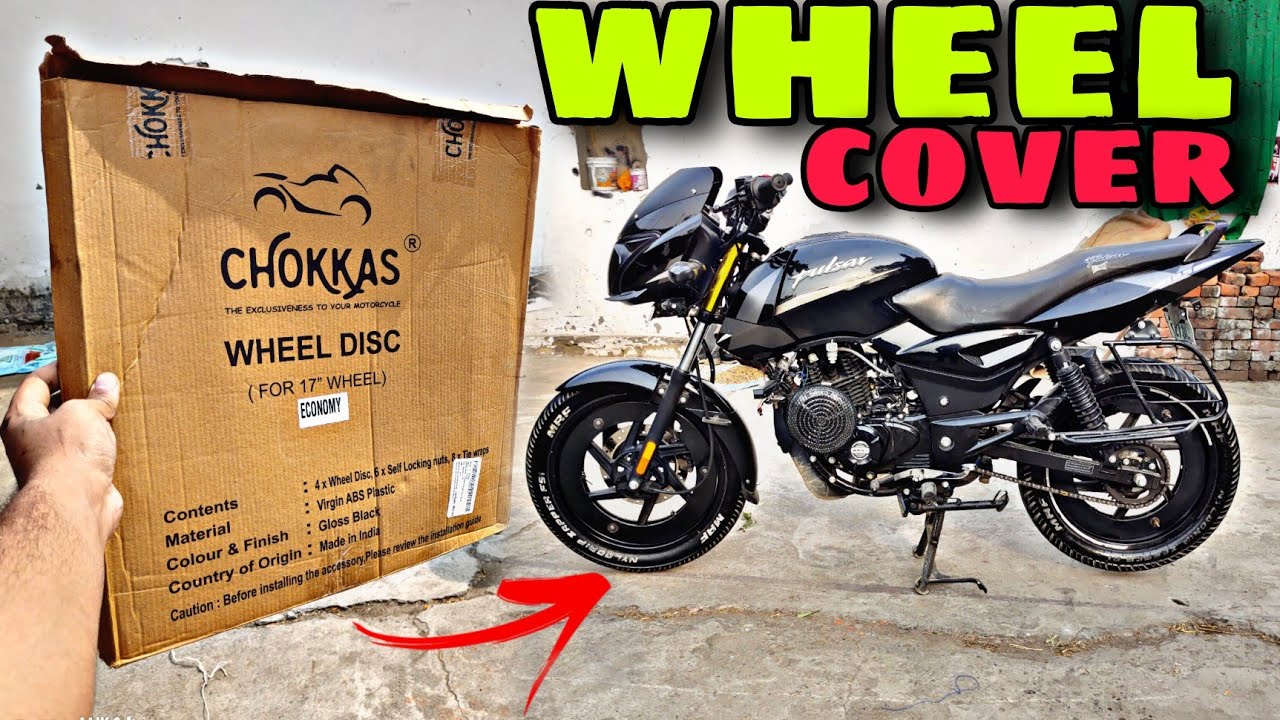 Wheel cover for pulsar 125😍🔥/how to install🤔/#foryou #modified #bike #pulser125 #wheel #cover #cover