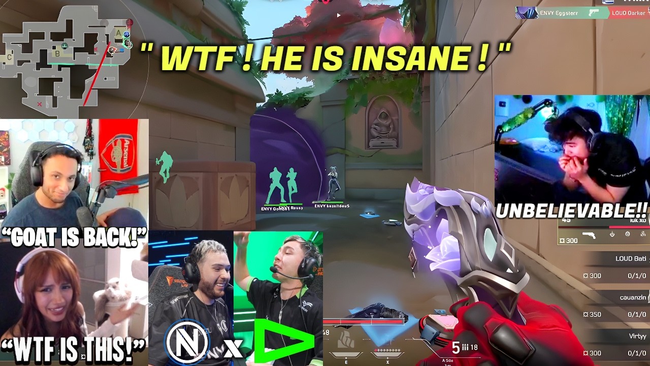 FNS, S0m & katarinafps Reacts to ENVY vs LOUD Crazy Moments in VCT Stage 1