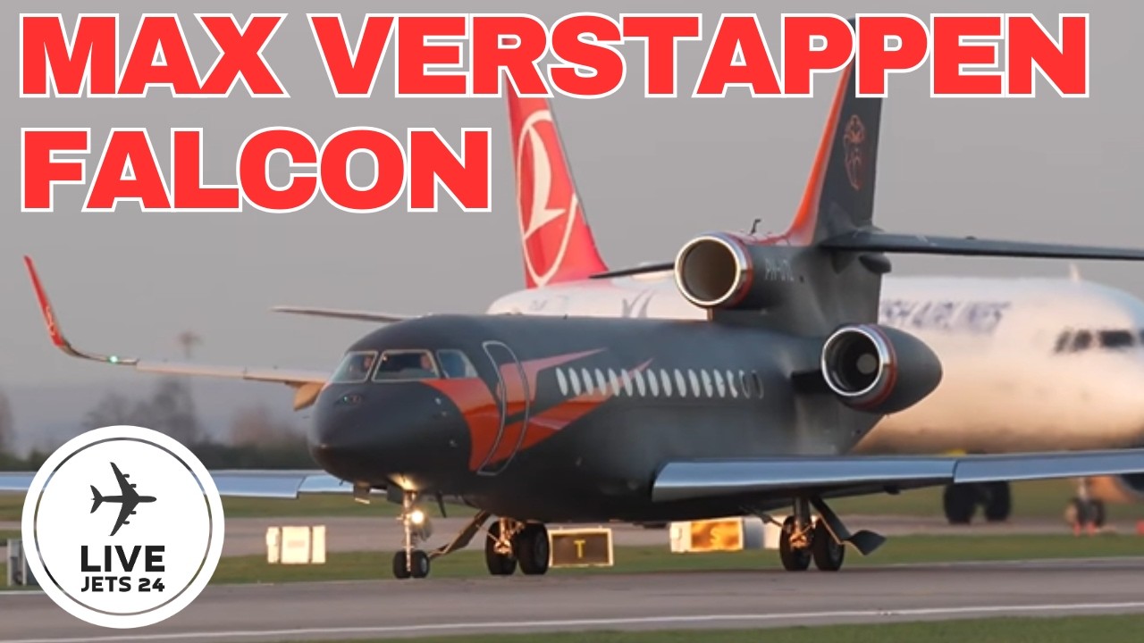Max Verstappen's Falcon Departure Manchester Airport 24.02.2026