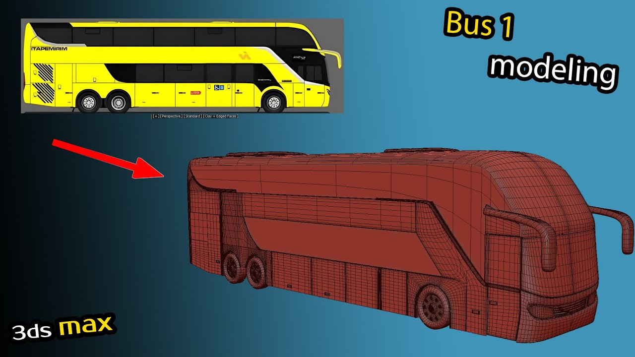 bus modeling in 3dsmax lowpoly