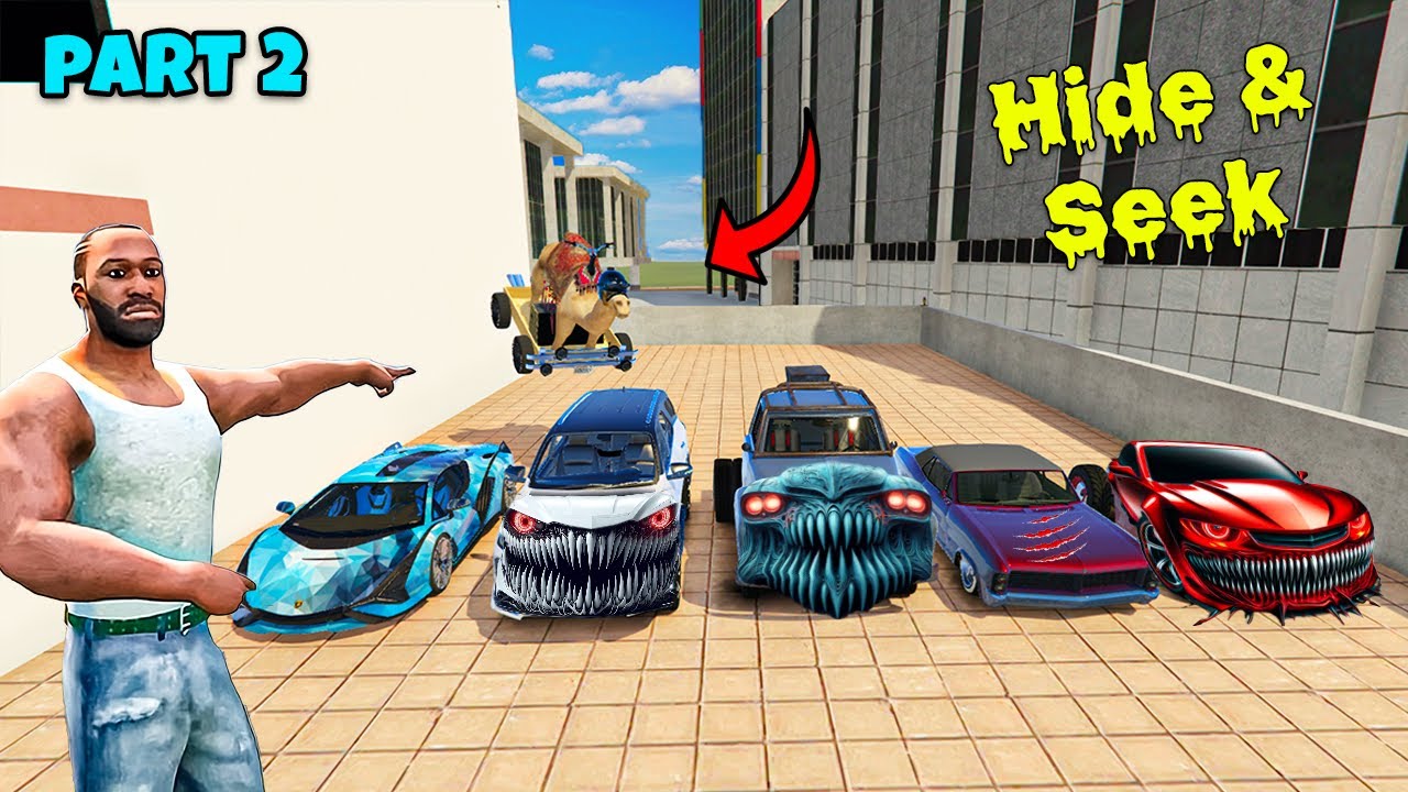 Franklin Play Hide and Seek 😱 Again with BHOOTIYA CARS in Indian Bike Driving 3D