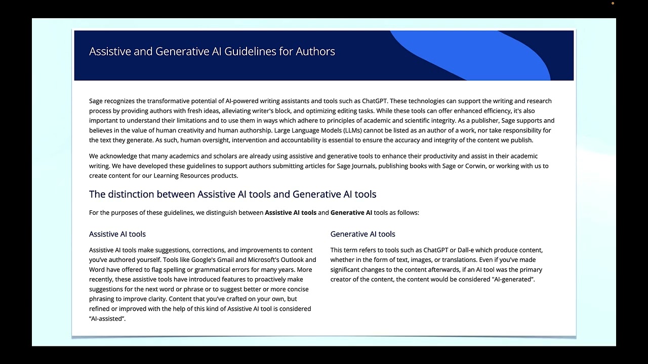 Module 5: A. Using AI for publications?
