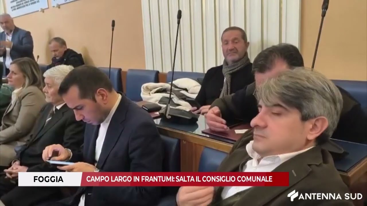 7 FEBBRAIO 2026 - FOGGIA: CAMPO LARGO IN FRANTUMI, SALTA IL CONSIGLIO COMUNALE