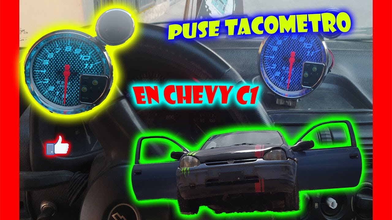 como poner un tacometro o medidor rpm en chevy c1//asi le puse tacometro ami chevy