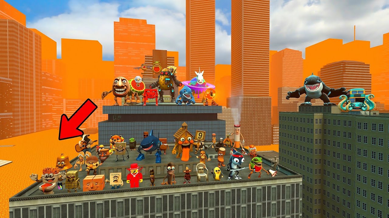 Spartan Kicking Italian Memes in The Lava City | Garry's Mod