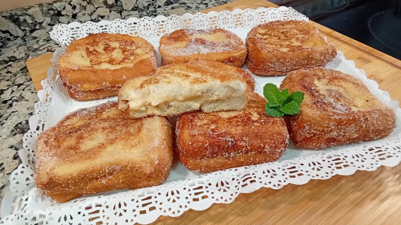TORRIJAS RELLENAS DE CREMA una receta deliciosa jugosa y cremosa que te encantará 