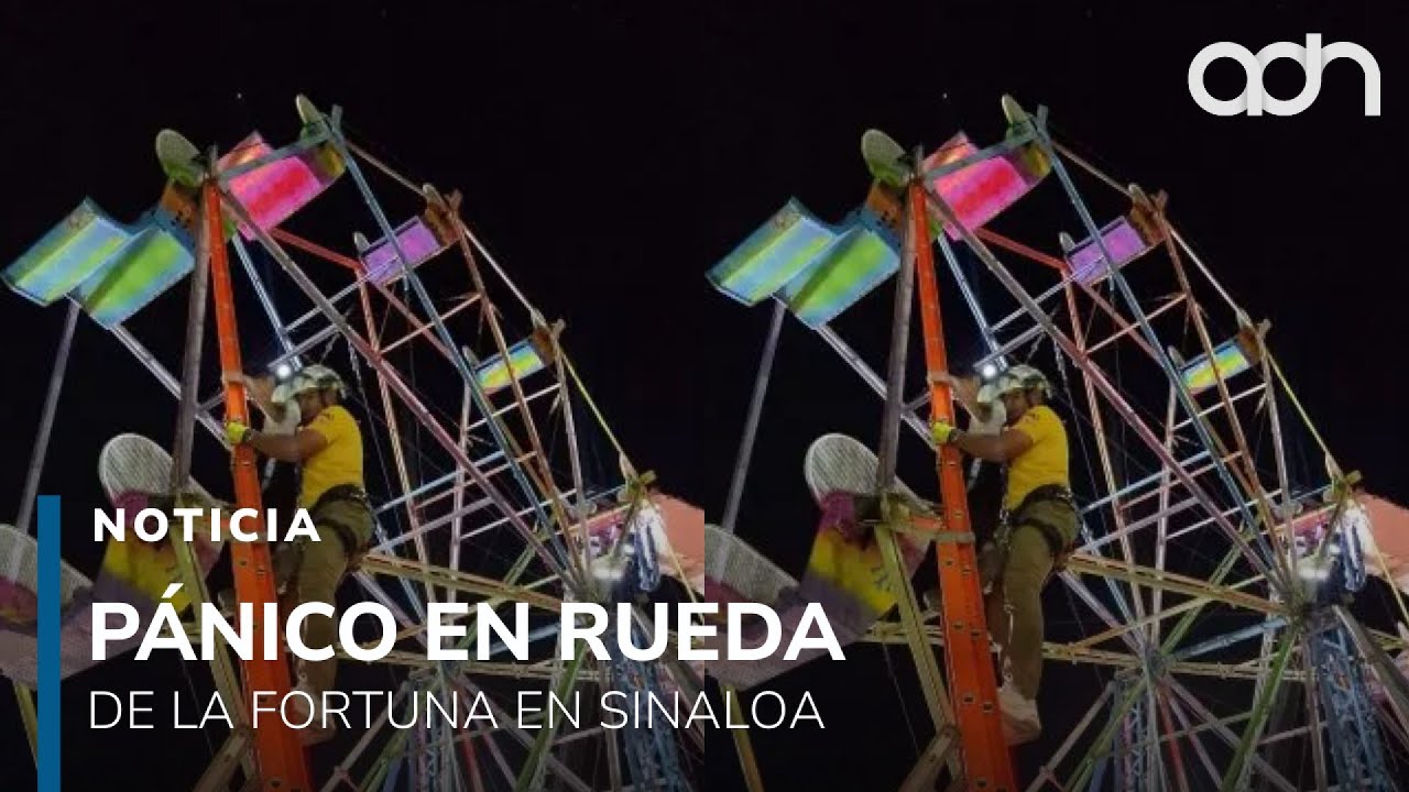 Momentos de pánico en Sinaloa, rescatan a personas atrapadas en una rueda de la fortuna