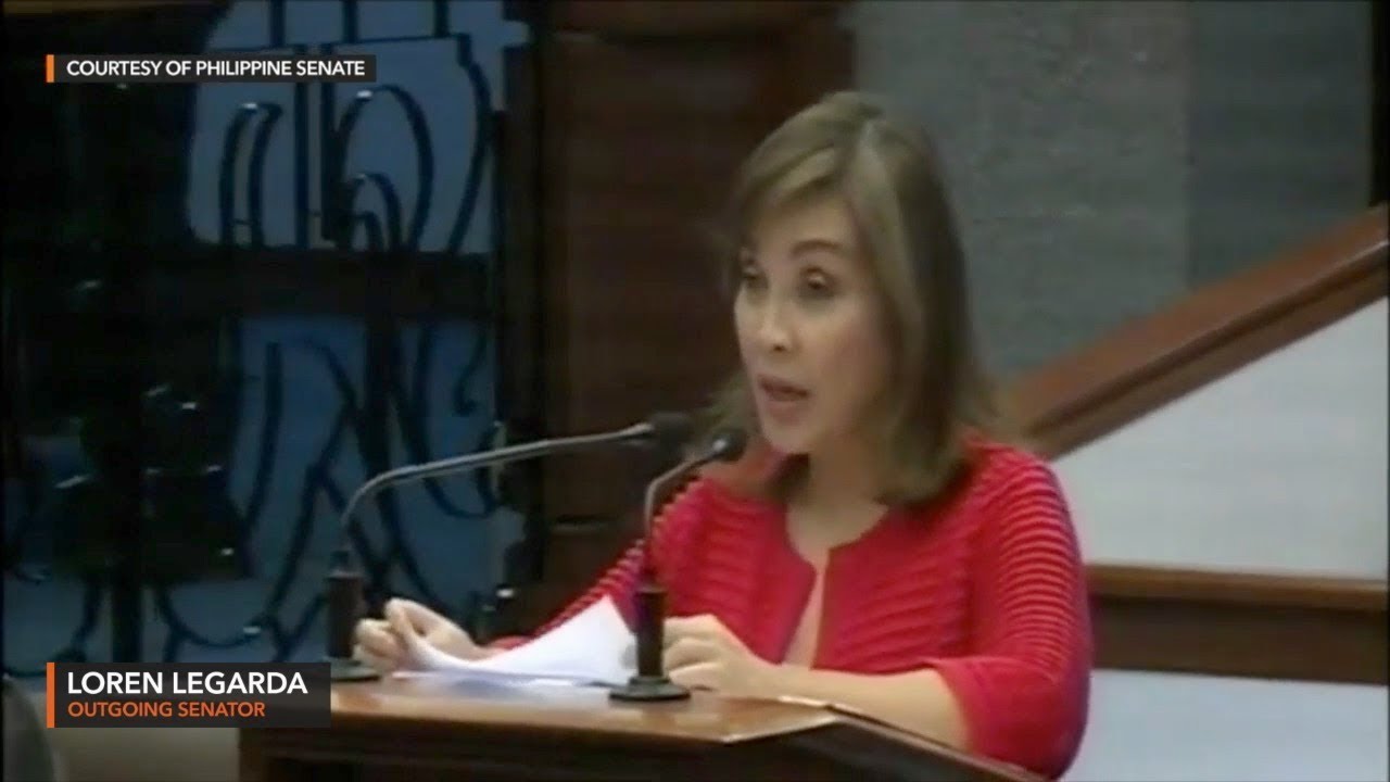 Outgoing senator Loren Legarda delivers farewell speech