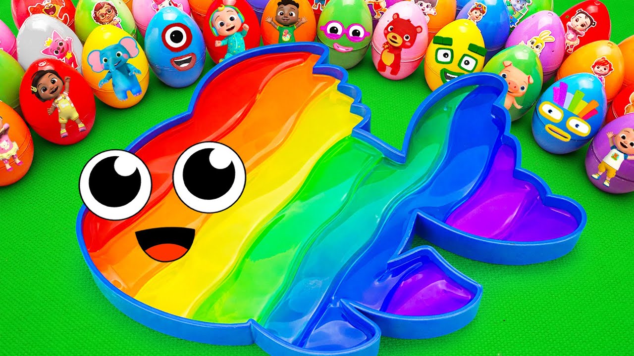 Satisfying ASMR | How to make rainbow Fish Slime Bathtub by Mixing Mystery CLAY Eggs