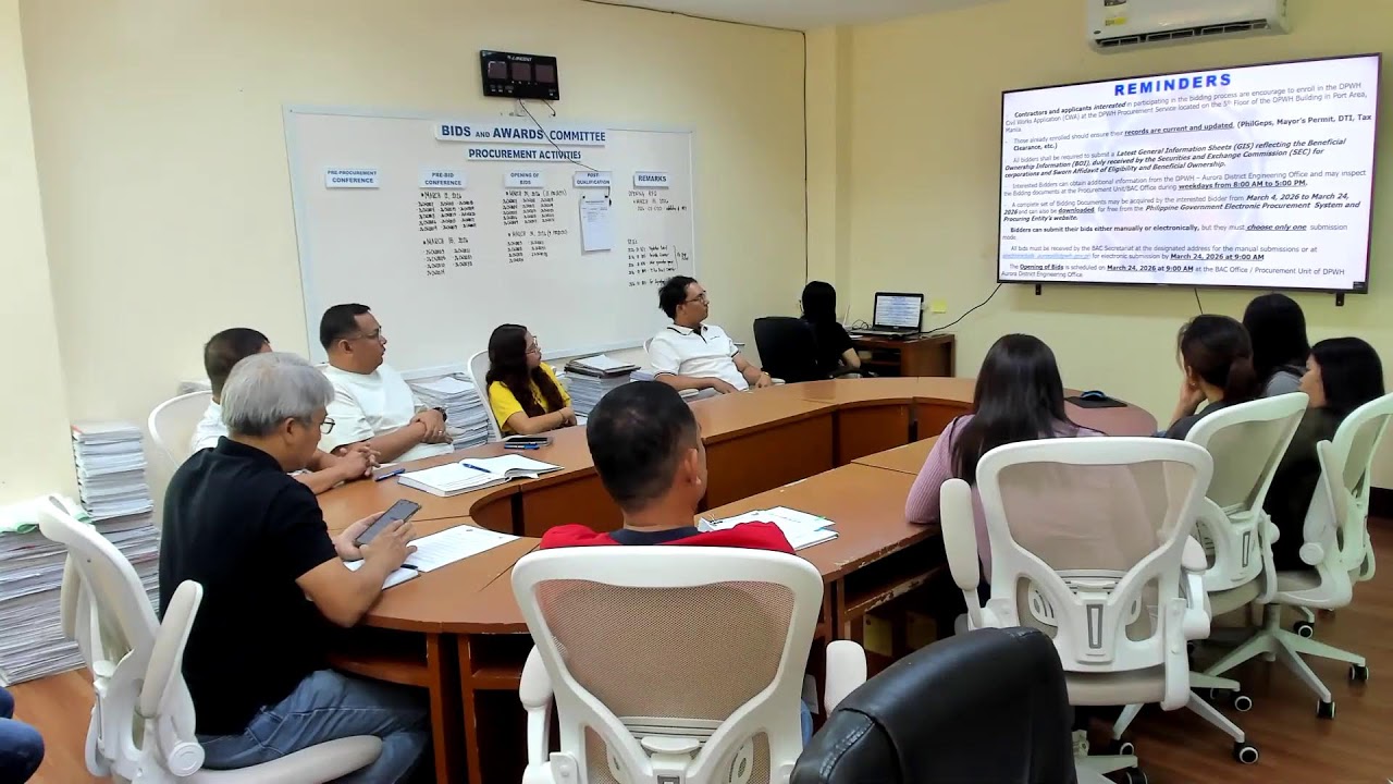 Procurement Livestream for DPWH Aurora DEO on March 12, 2026