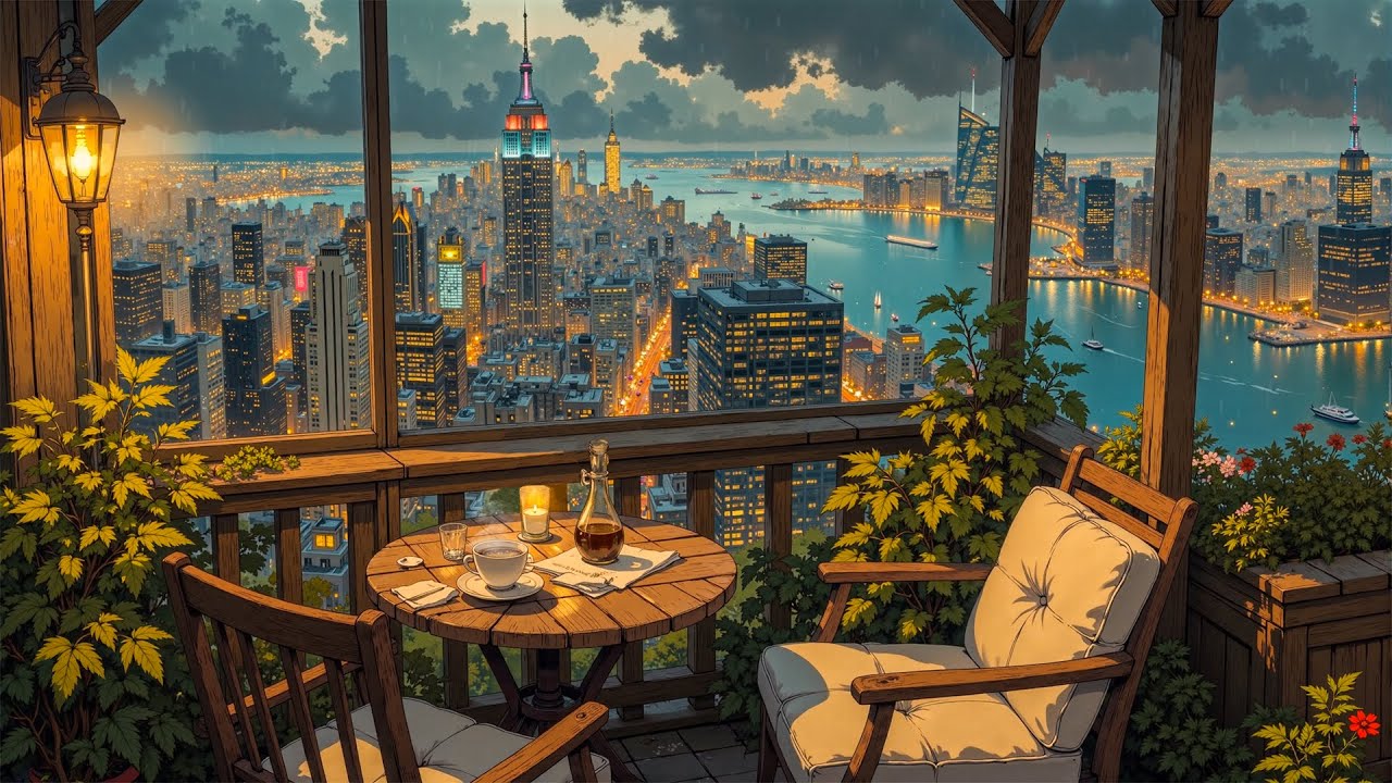 Lofi in the Tokyo Rainy Night 🌙 Soft Music from a Quiet Balcony | For Study, Sleep, or Relaxation