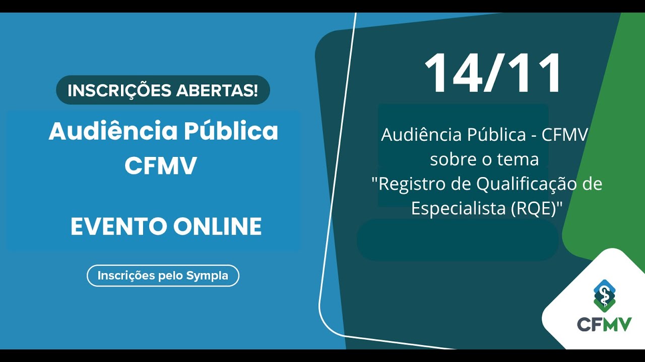 Audiência Pública sobre Registro de Qualificação de Especialista (RQE) - CFMV