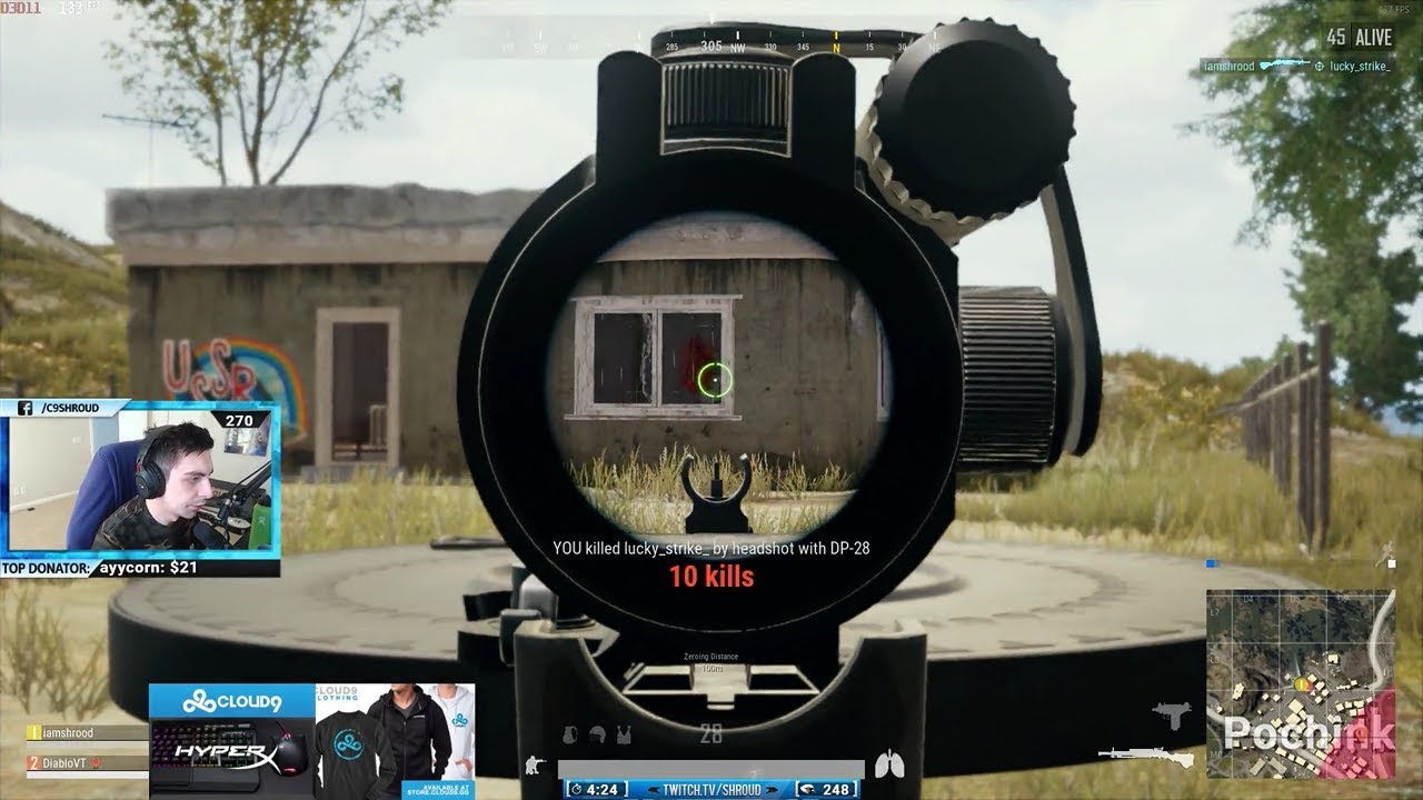 Shroud plays PUBG | DP-28