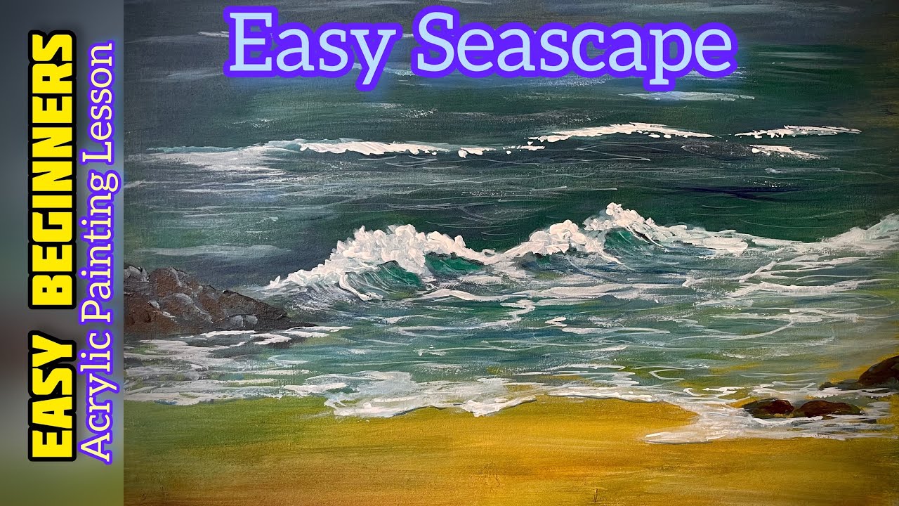 Beginners Easy Seascape Painting -- Acrylics Made Easy!