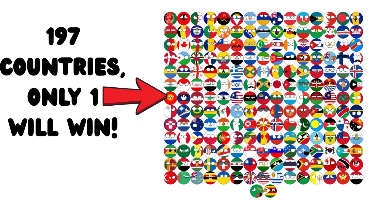 Marble race The Ultimate battle Of Countries Free For All! (197 countries)