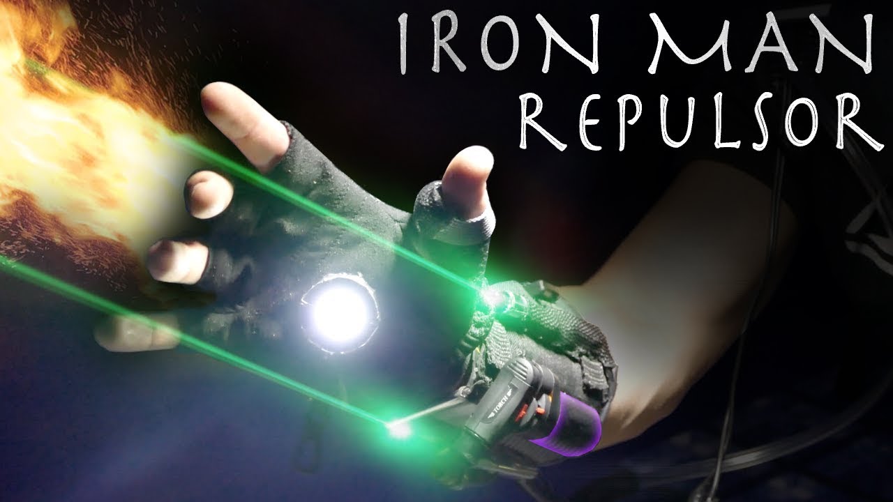 How To Make An IRON MAN REPULSOR GLOVE! - Lasers, Flamethrower, Lights!!! (AMAZING RESULTS)