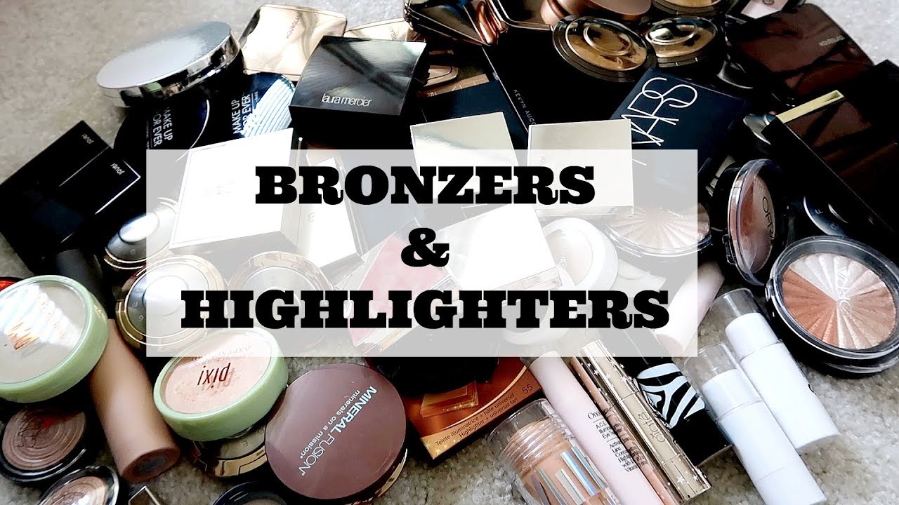 MAKEUP DECLUTTER - BRONZERS & HIGHLIGHTERS | MAKEUP COLLECTION 2017