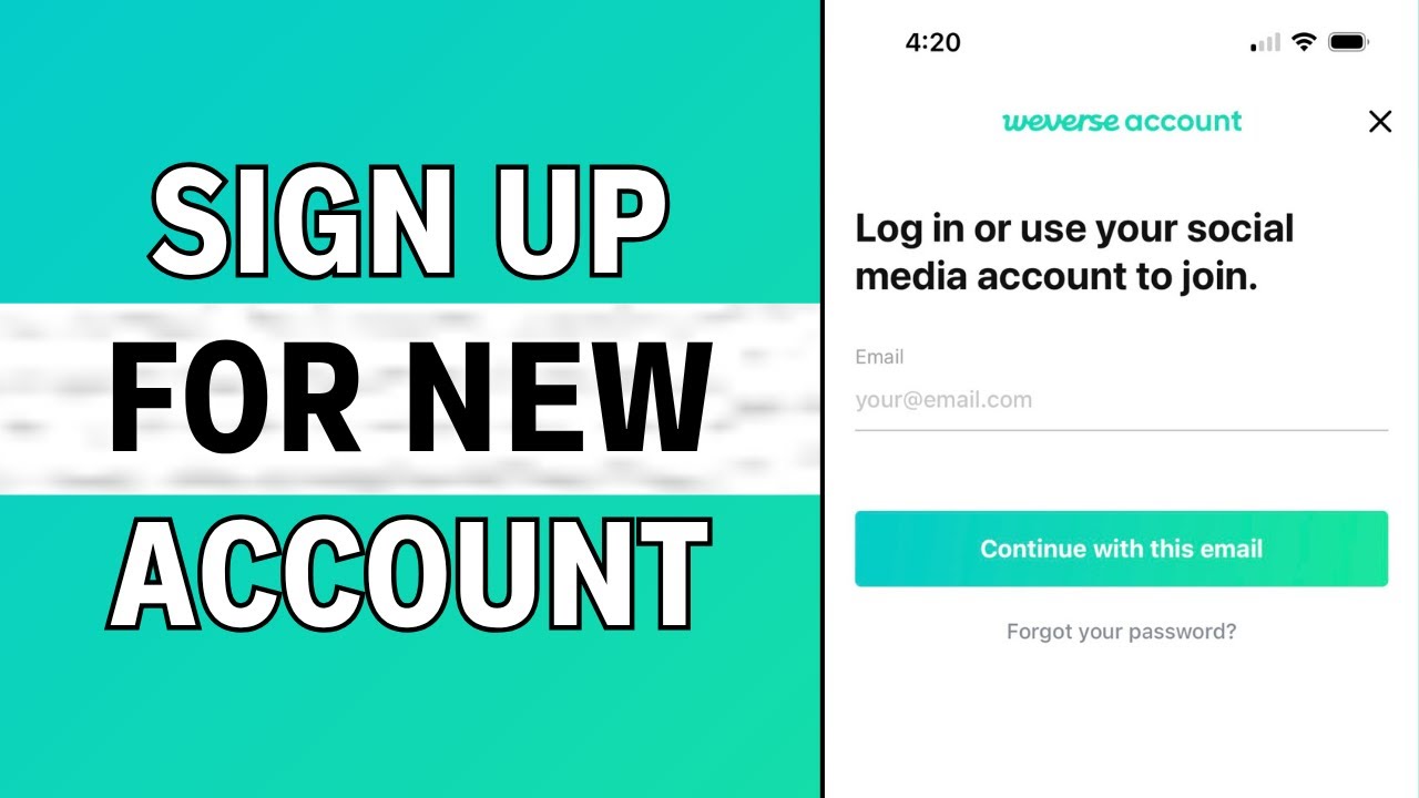 How to Sign Up for a New Weverse Account