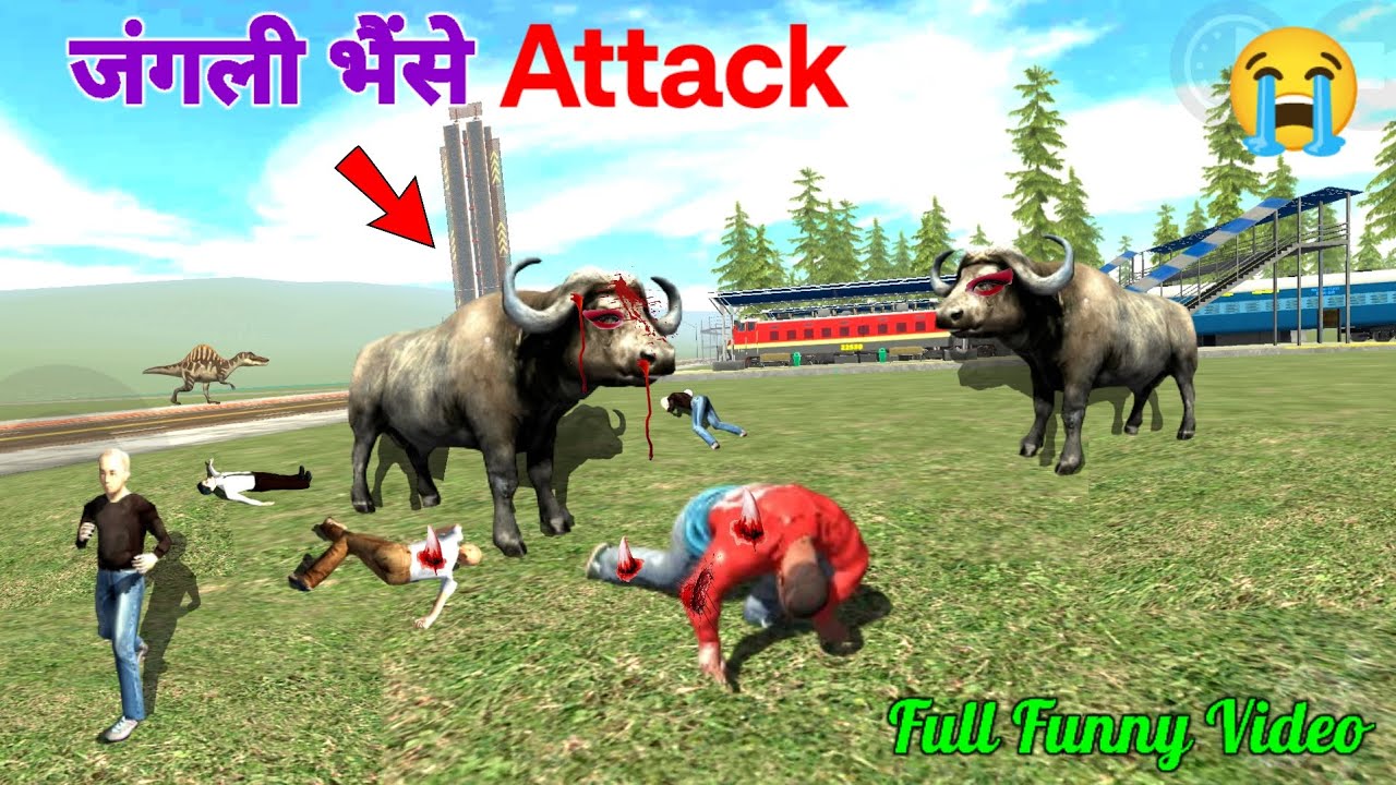जंगली भैंसे Attack 🥱 In Indian Bikes Driving 3D 🥰 New Latest Funny Video 👏 New Latest Story 2024 👍