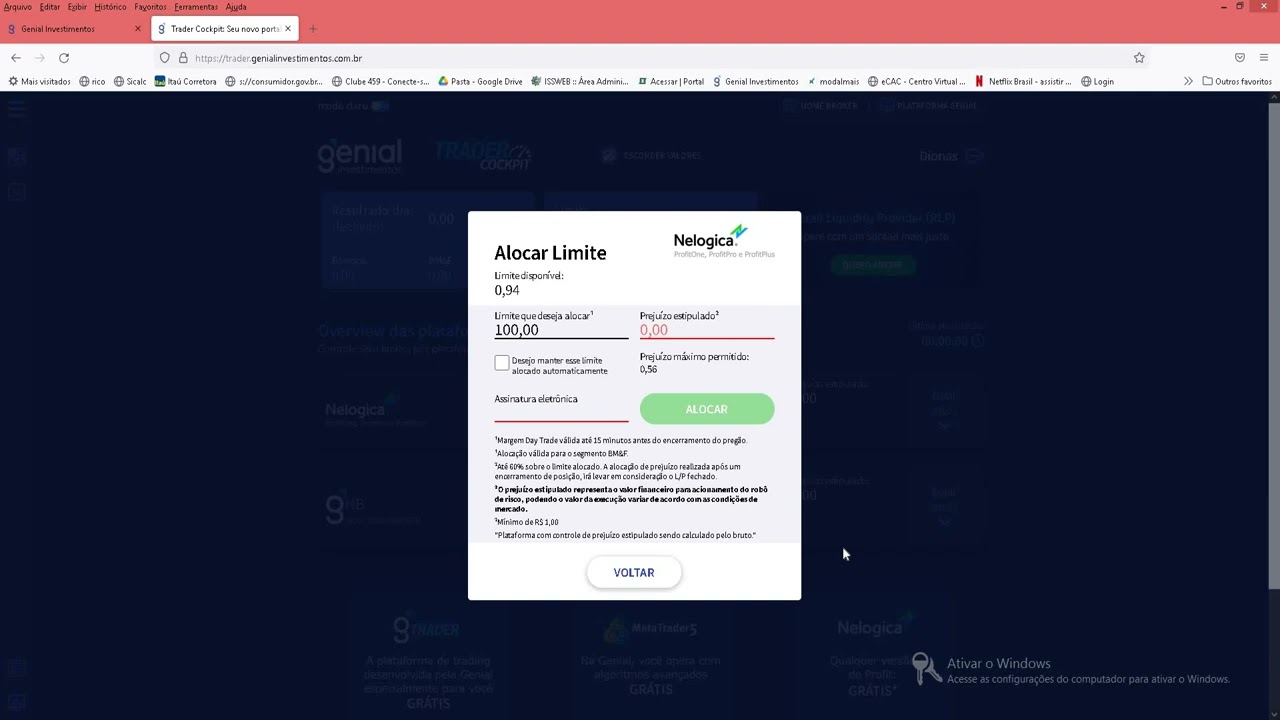 Como alocar dinheiro no profitpro da Genial