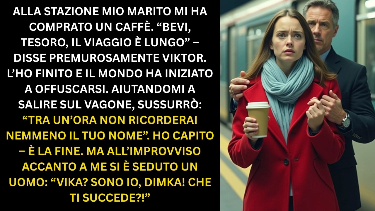 ALLA STAZIONE MIO MARITO MI COMPRÒ UN CAFFÈ. BEVI, TESORO... MI SVEGLIAI SU UN TRENO SBAGLIATO...