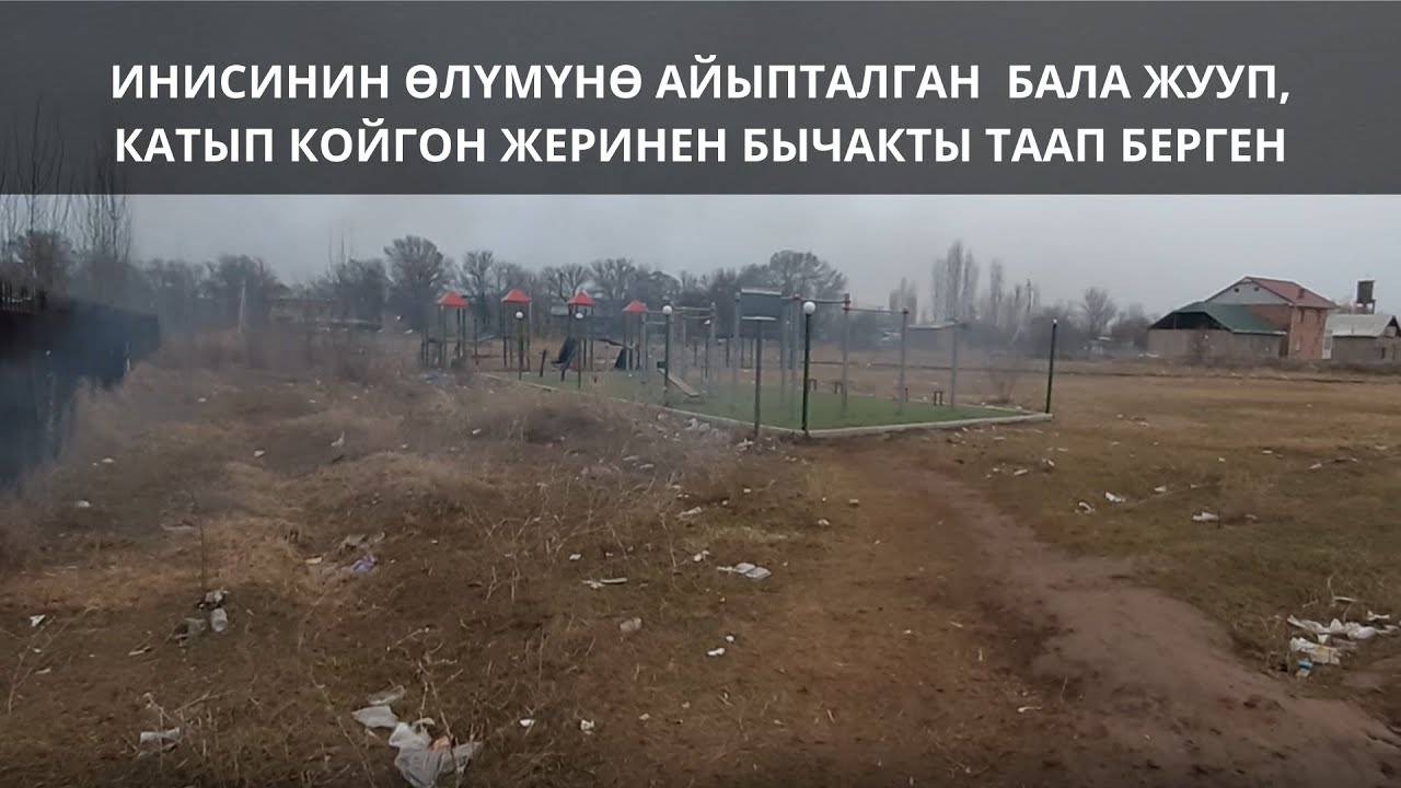 ИНИСИНИН ӨЛҮМҮНӨ АЙЫПТАЛГАН  БАЛА ЖУУП, КАТЫП КОЙГОН ЖЕРИНЕН БЫЧАКТЫ ТААП БЕРГЕН