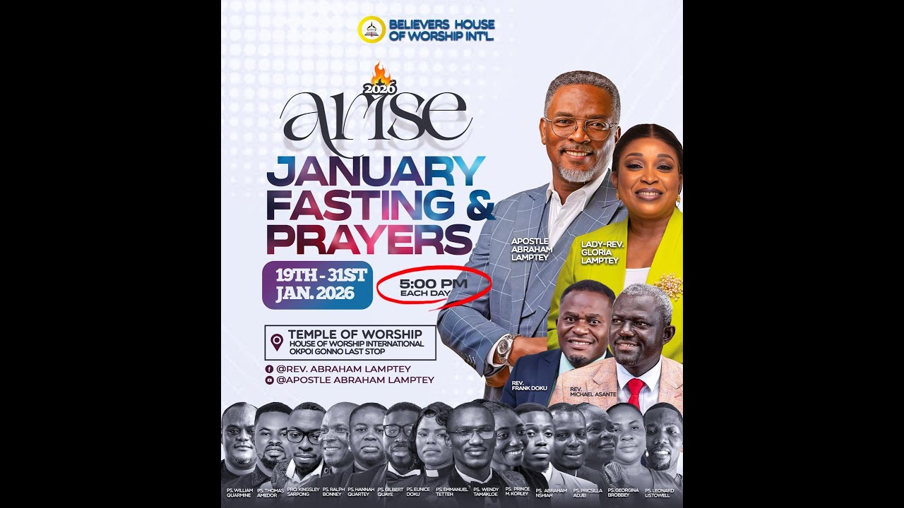 JOIN US : FASTING AND PRAYERS || DAY 2 || 20-01-26 ||