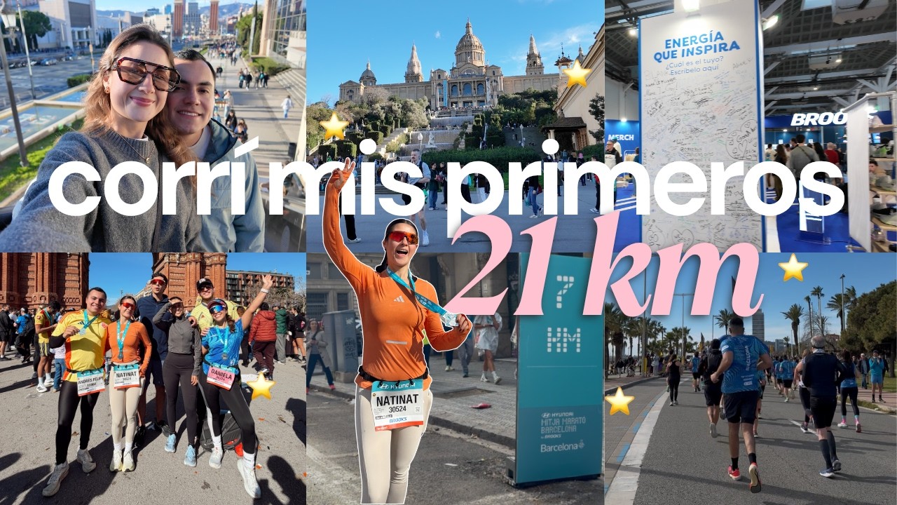 vlog | CORRÍ MI PRIMERA MEDIA MARATÓN en Barcelona y se la dediqué a mi abuelita 🏃‍♀️